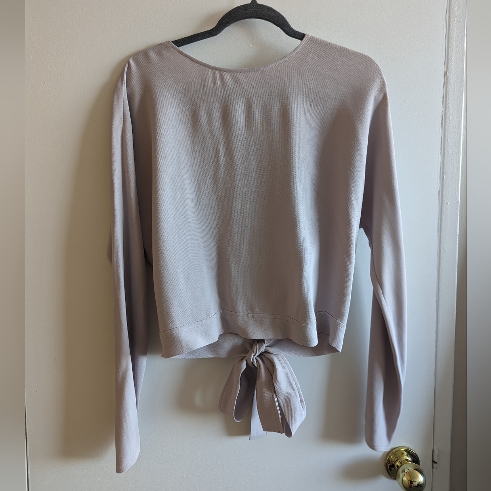 Aritzia Lavender Long Sleeve Tie-Back Top